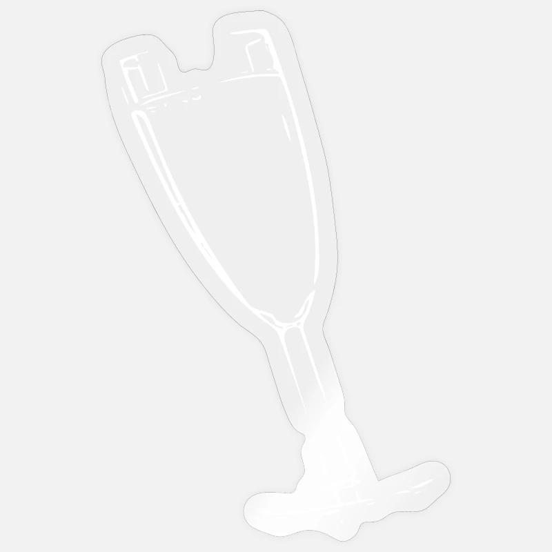 Abstract glass / line / white / pattern - Sticker size S (10 x 10 cm) - transparent glossy