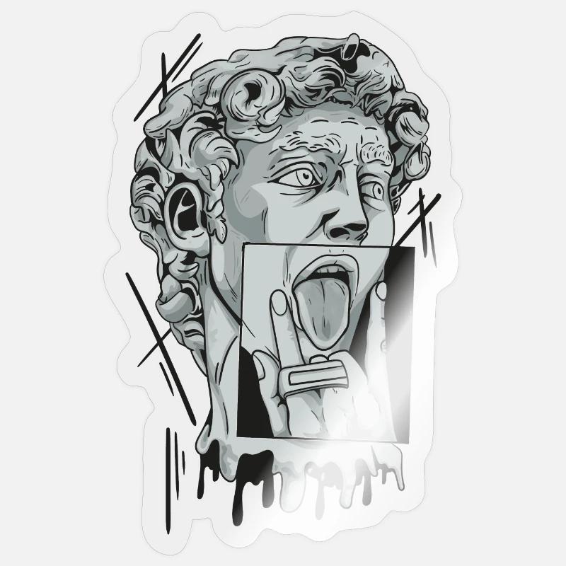 Sculpture by David - Sticker size S (10 x 10 cm) - transparent glossy