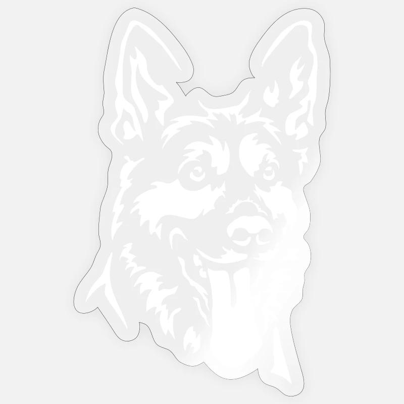 German Shepherd Head - Sticker size S (10 x 10 cm) - transparent glossy
