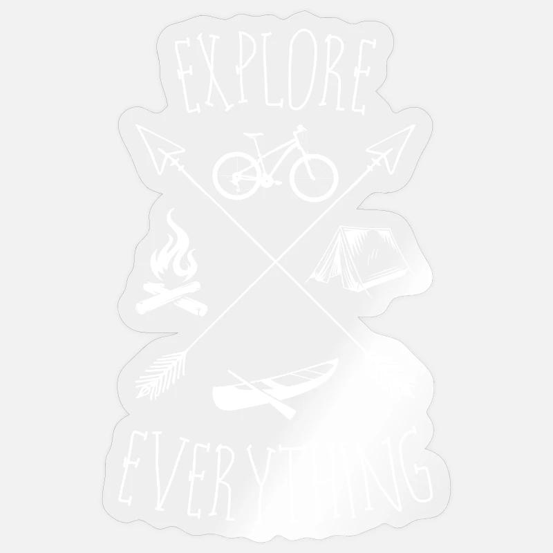 Explore Everything Outdoors - Sticker size S (10 x 10 cm) - transparent glossy