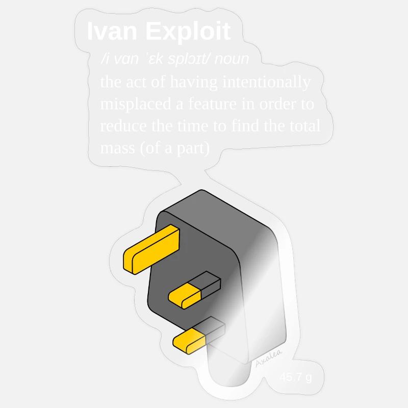 Ivan Exploit - 3D CAD Speedmodeling - Version UK Sticker taille S (10 x 10 cm)