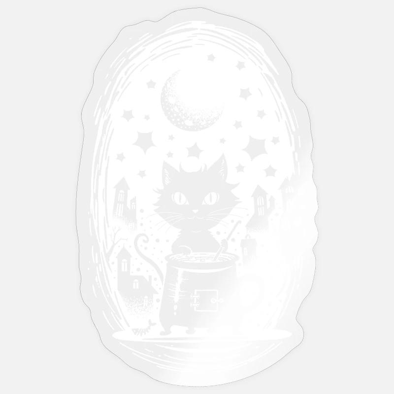 Potion magique de chat - Sticker taille S (10 x 10 cm) - brillant transparent