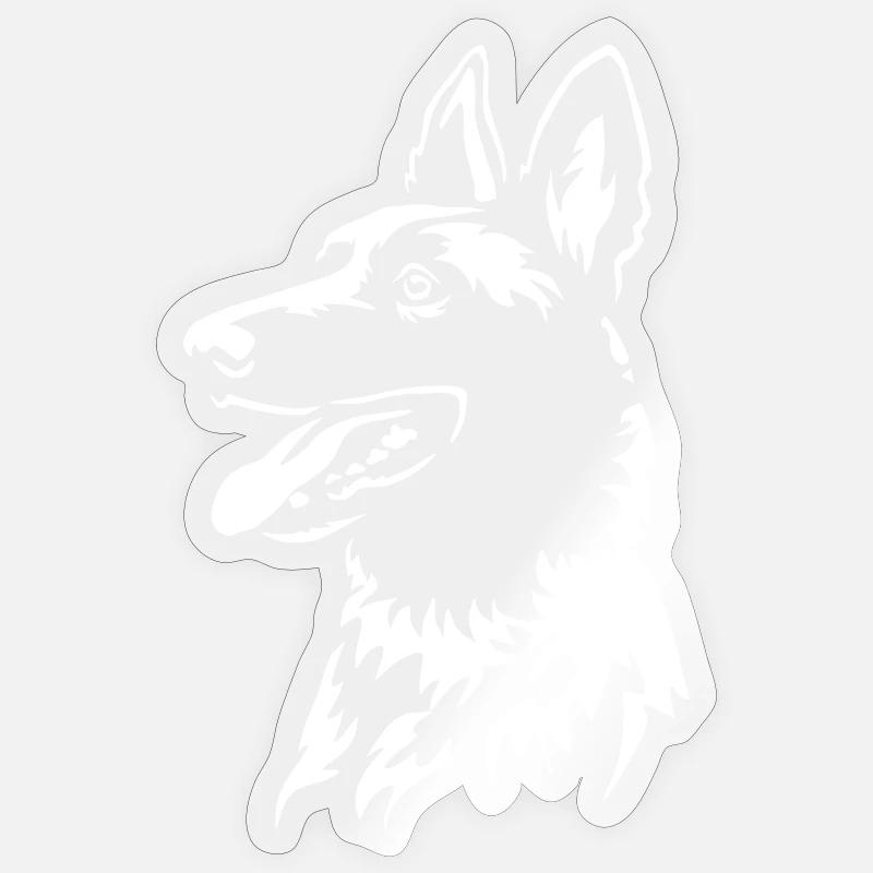 Malinois Head "Black Edition" - Sticker size S (10 x 10 cm) - transparent glossy