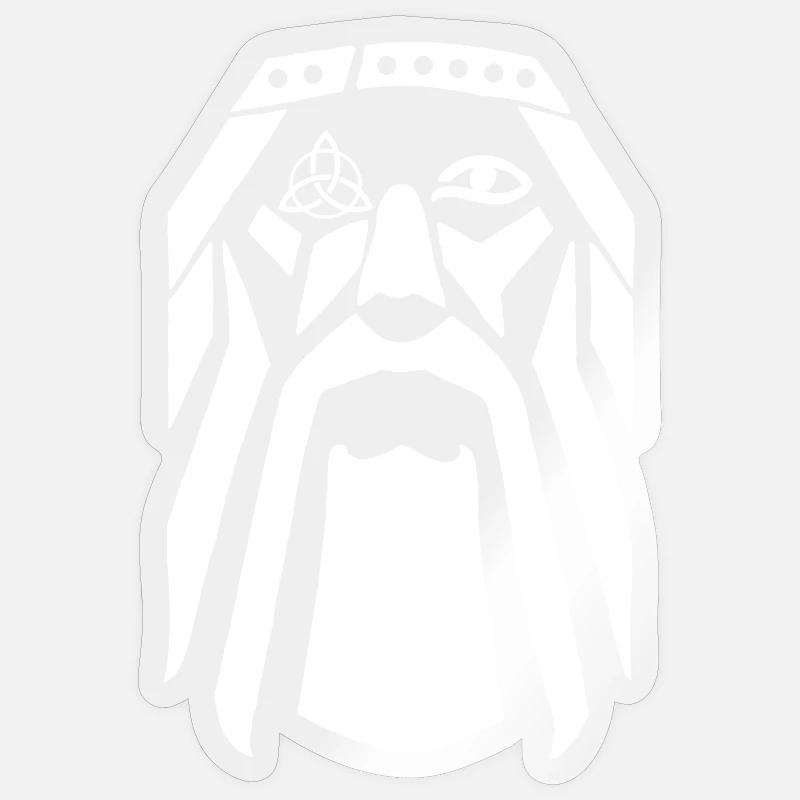 Viking warrior (white) - Sticker size S (10 x 10 cm) - transparent glossy