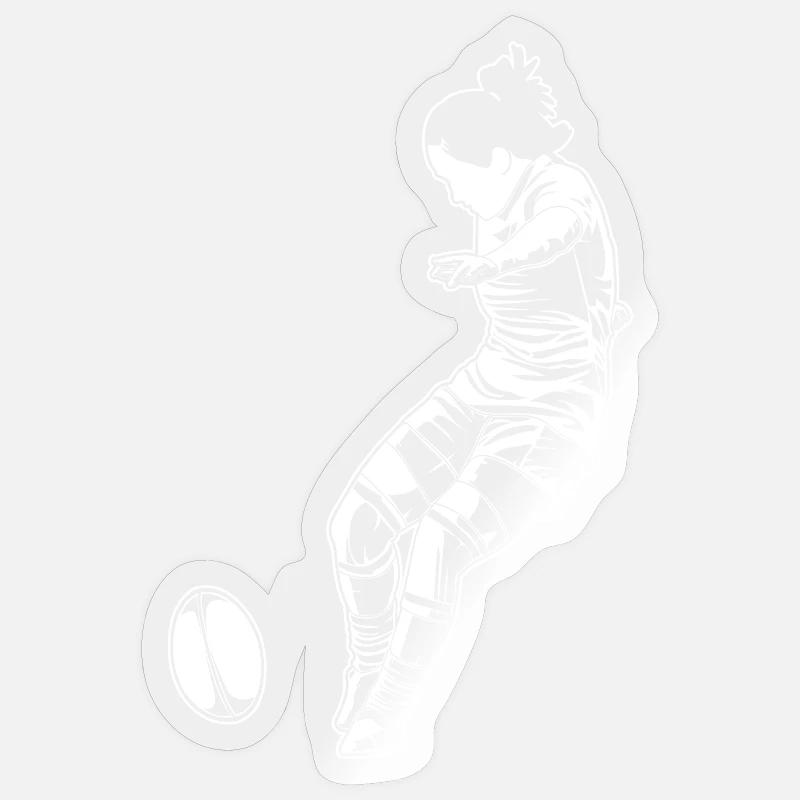 Joueuse de rugby filles - Sticker taille S (10 x 10 cm) - brillant transparent