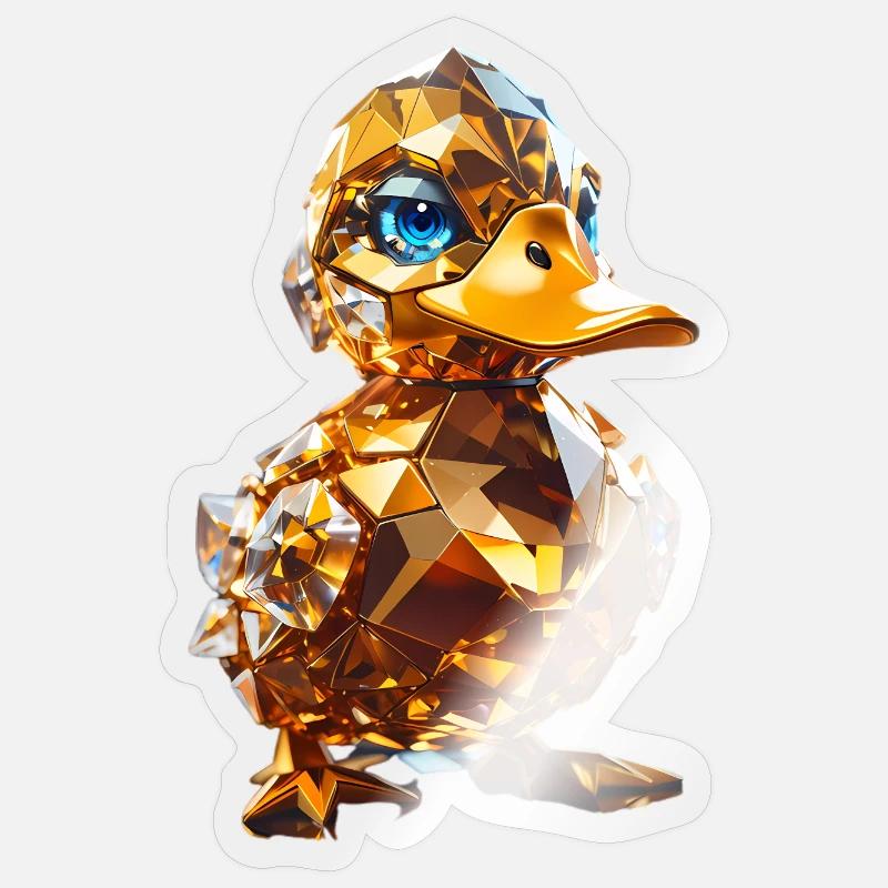 Canard de cristal - Sticker taille S (10 x 10 cm) - brillant transparent