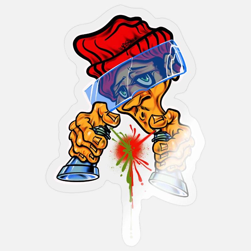 Spray Can Master - Sticker size S (10 x 10 cm) - transparent glossy