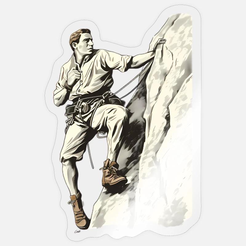 Aventurier de l’escalade en Duotone - Sticker taille S (10 x 10 cm) - brillant transparent