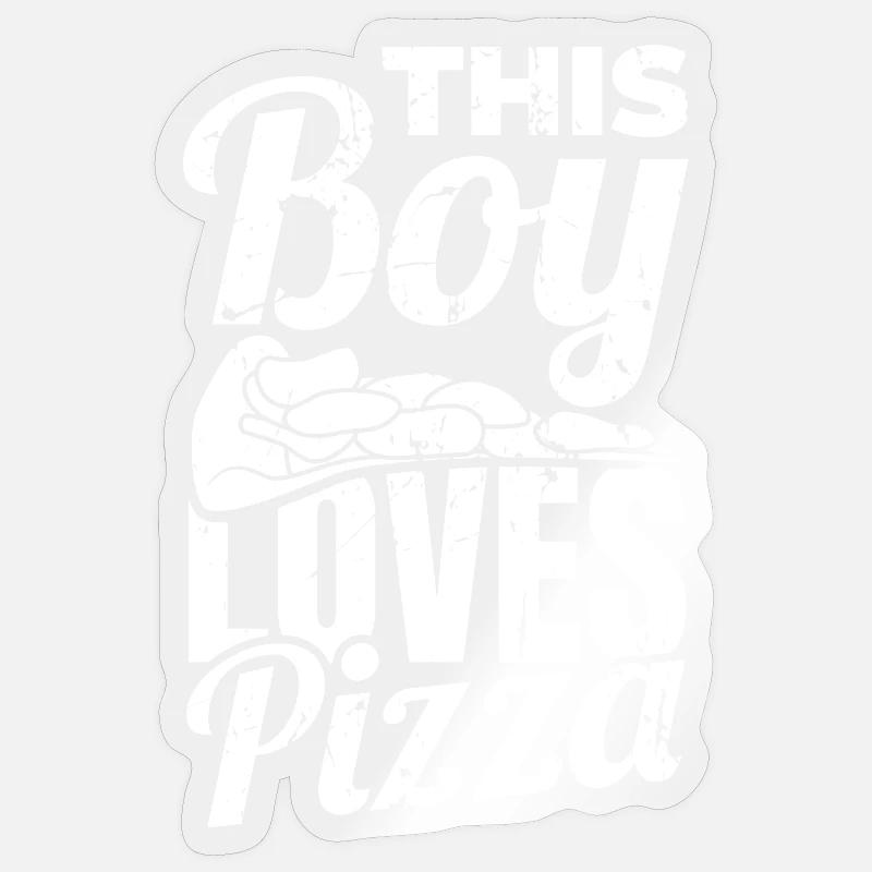 Pizza Junge - Sticker Größe S (10 x 10 cm) - Transparent glänzend
