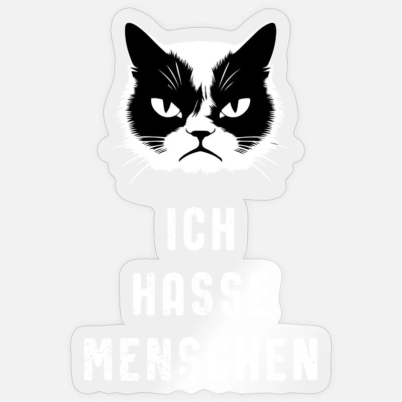 Ich Hasse Menschen - hell Sticker Größe S (10 x 10 cm)