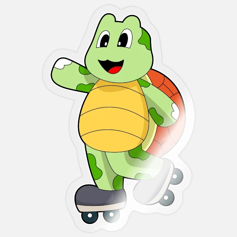 Schildkröte Inline skating Rollschuhe - Sticker Größe S (10 x 10 cm) - Transparent glänzend