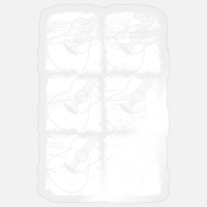 Dessin de guitare - Sticker taille S (10 x 10 cm) - brillant transparent