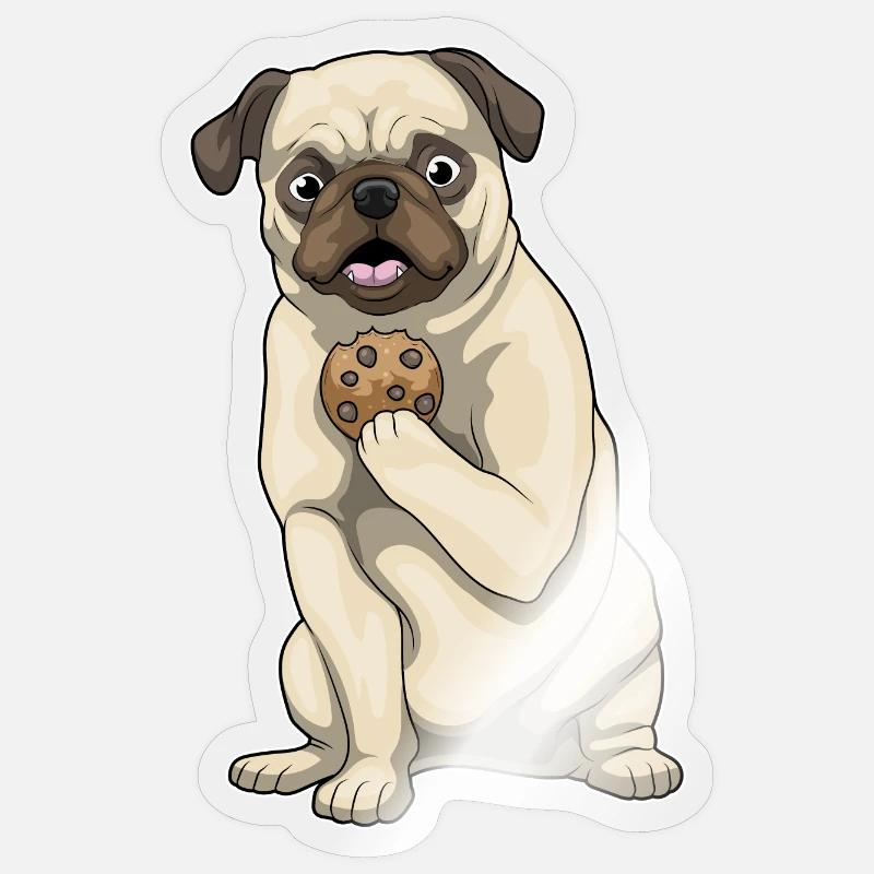 Biscuit Carlin - Sticker taille S (10 x 10 cm) - brillant transparent