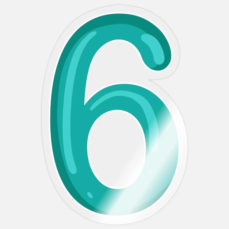 Numéro 6 Numéro - Sticker taille S (10 x 10 cm) - brillant transparent