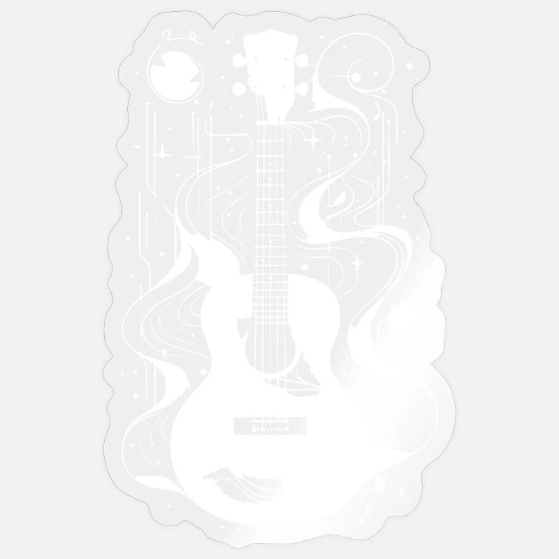 Ukulele Drawing - Sticker size S (10 x 10 cm) - transparent glossy