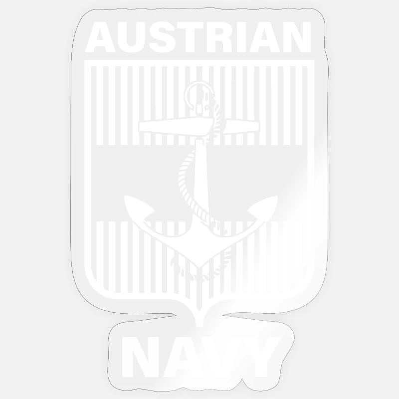 Austrian Navy mono white - Sticker Größe S (10 x 10 cm) - Transparent glänzend