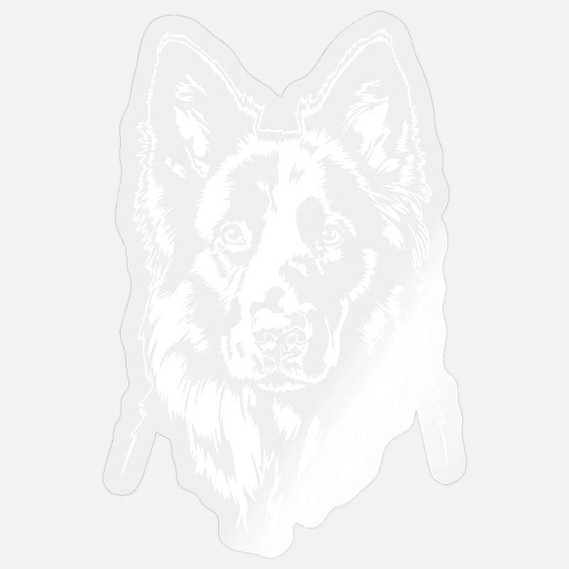 Deutscher Schwarzer Schäferhund Portrait Wilsigns - Sticker Größe S (10 x 10 cm) - Transparent glänzend