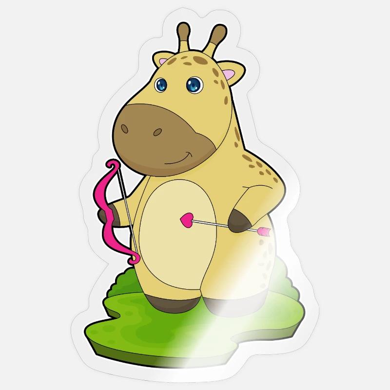 Arc d’archer girafe - Sticker taille S (10 x 10 cm) - brillant transparent