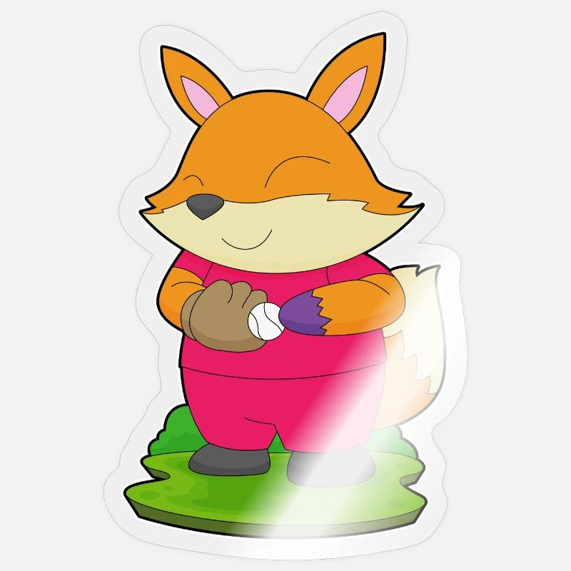 Fox Baseball Gant de baseball - Sticker taille S (10 x 10 cm) - brillant transparent