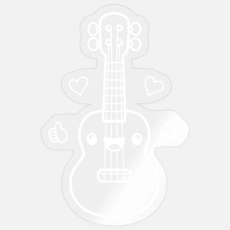 Ukulele Comic Look - Sticker Größe S (10 x 10 cm) - Transparent glänzend