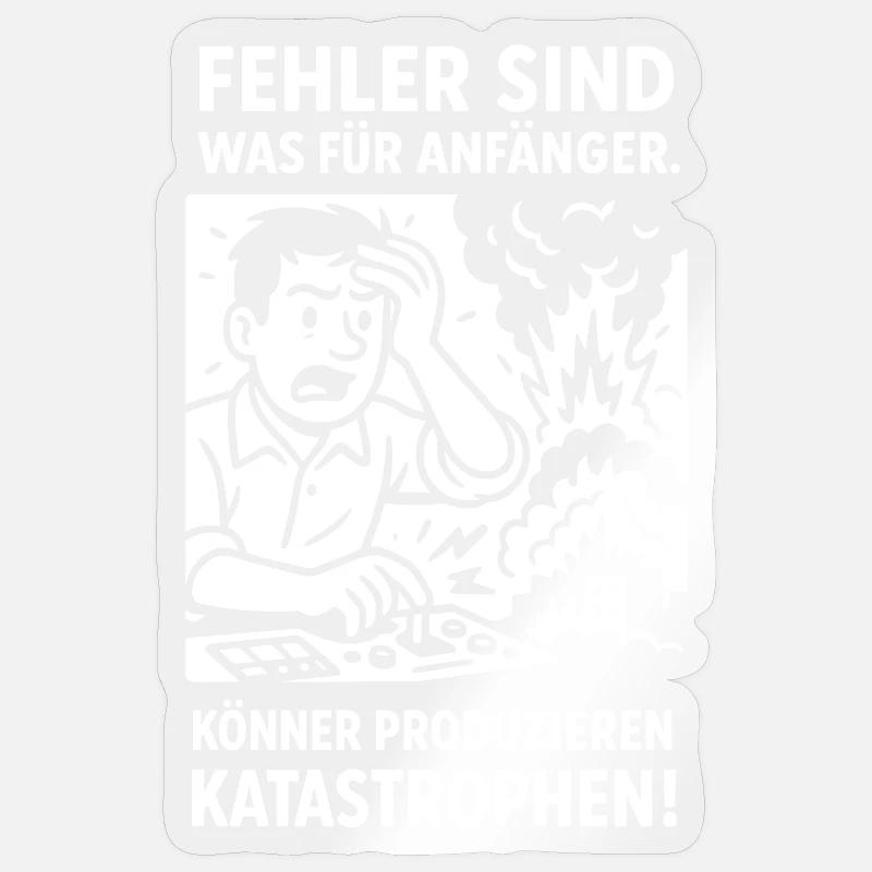 Katastrophen statt Anfängerfehler - Sticker Größe S (10 x 10 cm) - Transparent glänzend