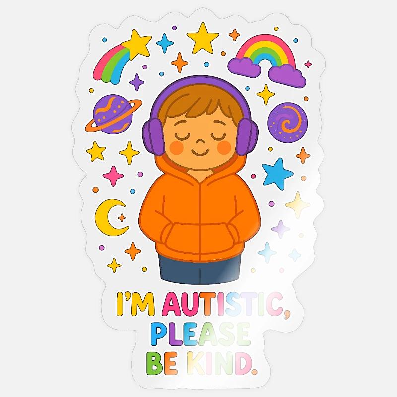 I'm Autistic Please Be Kind - Autismus Kinder - Sticker Größe S (10 x 10 cm) - Transparent glänzend