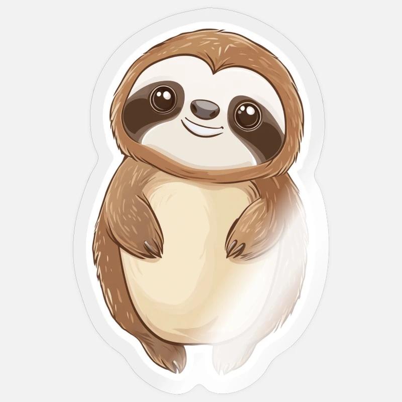 Faultier - Sticker Größe S (10 x 10 cm) - Transparent glänzend