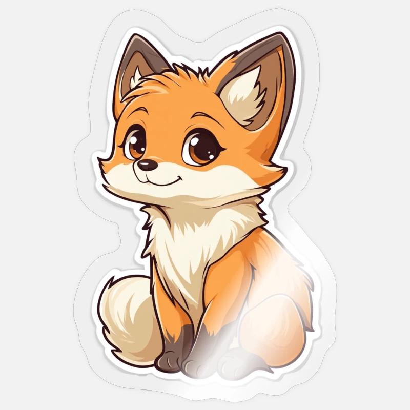 Fuchs - Sticker Größe S (10 x 10 cm) - Transparent glänzend