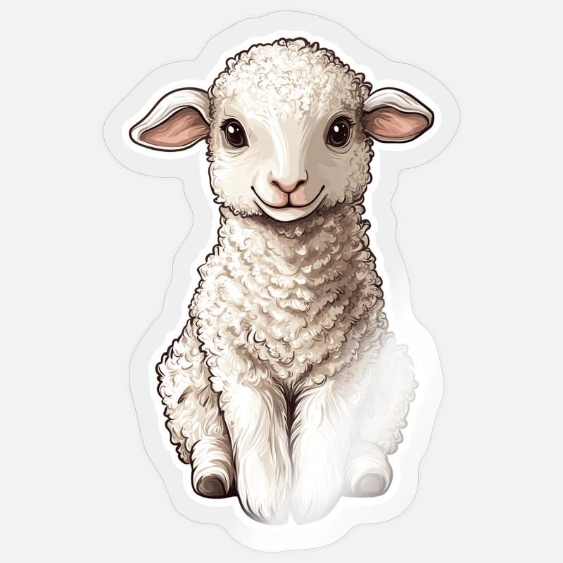Sheep - Sticker size S (10 x 10 cm) - transparent glossy