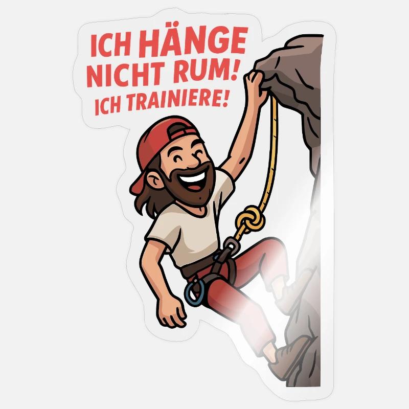 Climbers training - Sticker size S (10 x 10 cm) - transparent glossy