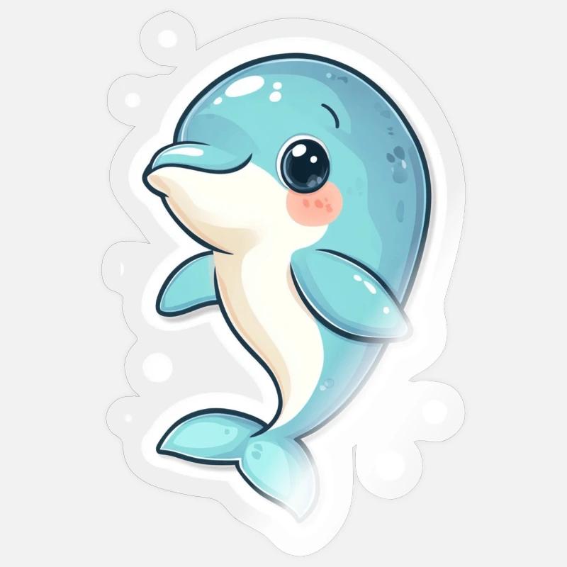 Dolphin - Sticker size S (10 x 10 cm) - transparent glossy
