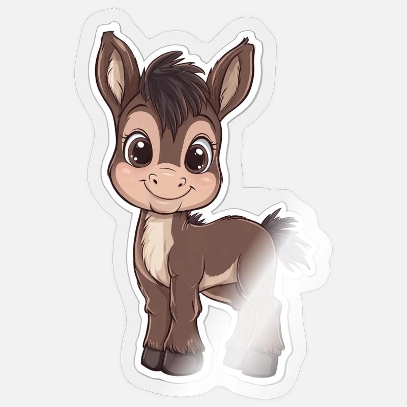 donkey - Sticker size S (10 x 10 cm) - transparent glossy