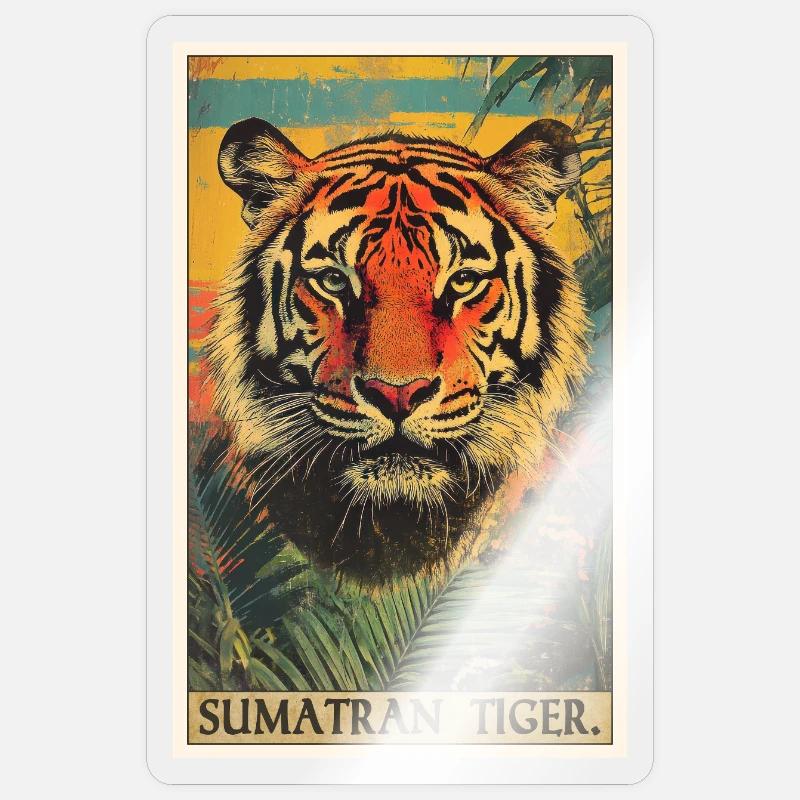 Sumatran tiger - Sticker size S (10 x 10 cm) - transparent glossy