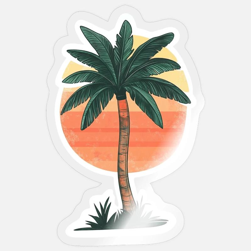 Palme - Sticker Größe S (10 x 10 cm) - Transparent glänzend