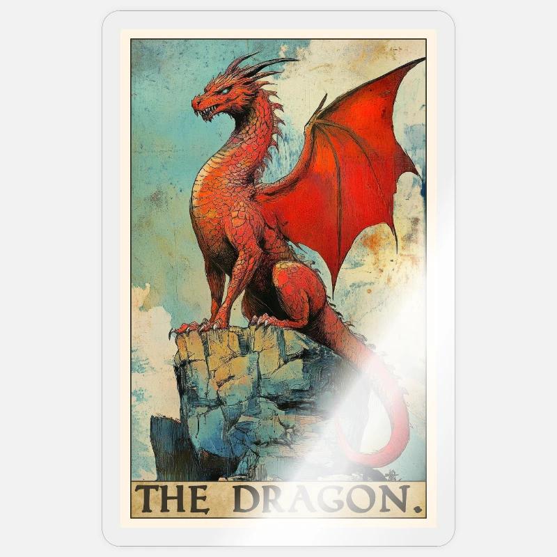 Drachen Drache - Sticker Größe S (10 x 10 cm) - Transparent glänzend