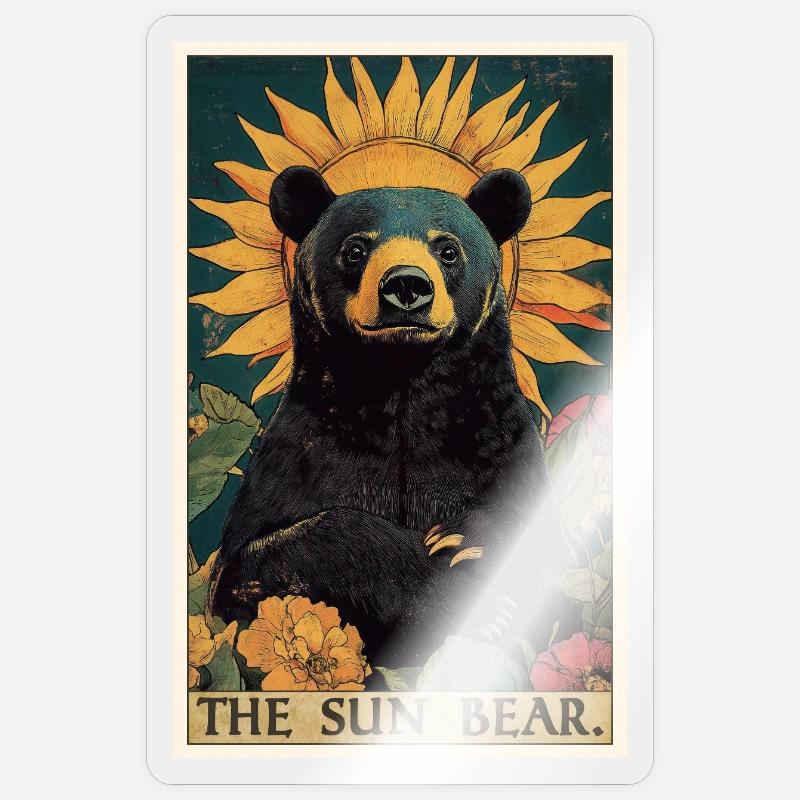 Ours du Soleil Ours Malais - Sticker taille S (10 x 10 cm) - brillant transparent
