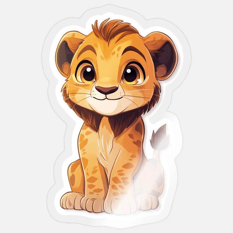 Lion - Sticker taille S (10 x 10 cm) - brillant transparent