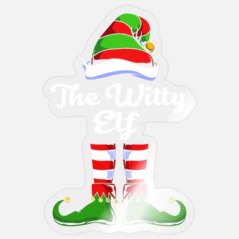 Elfe Elf Cadeau de Noël - Sticker taille S (10 x 10 cm) - brillant transparent