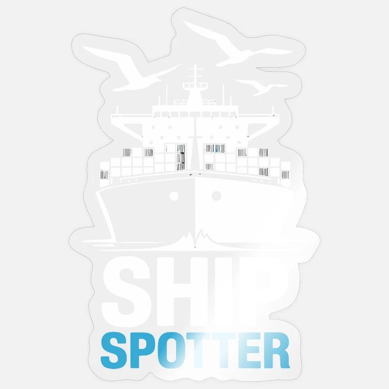 Ship Spotter Leidenschaft Maritim Sticker Größe S (10 x 10 cm)