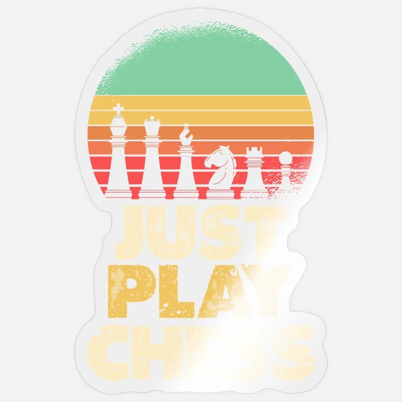 Jouez simplement aux échecs Retro Sunset Sticker taille S (10 x 10 cm)