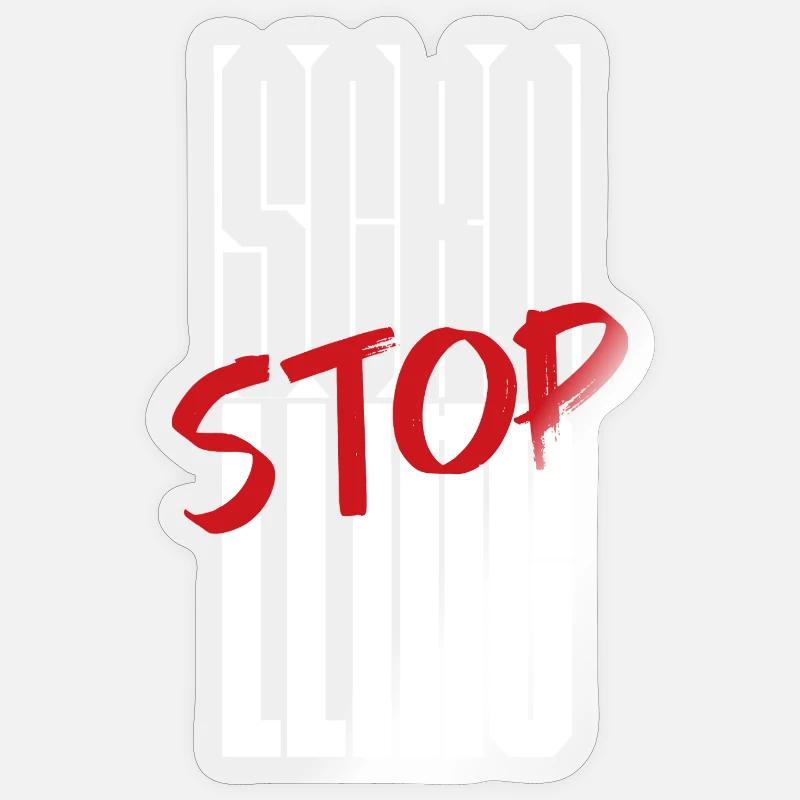 Stoppen Sie das Scrollen Typografie-Design Sticker Größe S (10 x 10 cm)