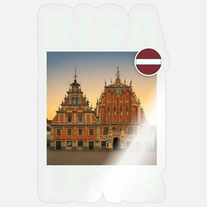 Riga Litauen - Sticker Größe S (10 x 10 cm) - Transparent glänzend