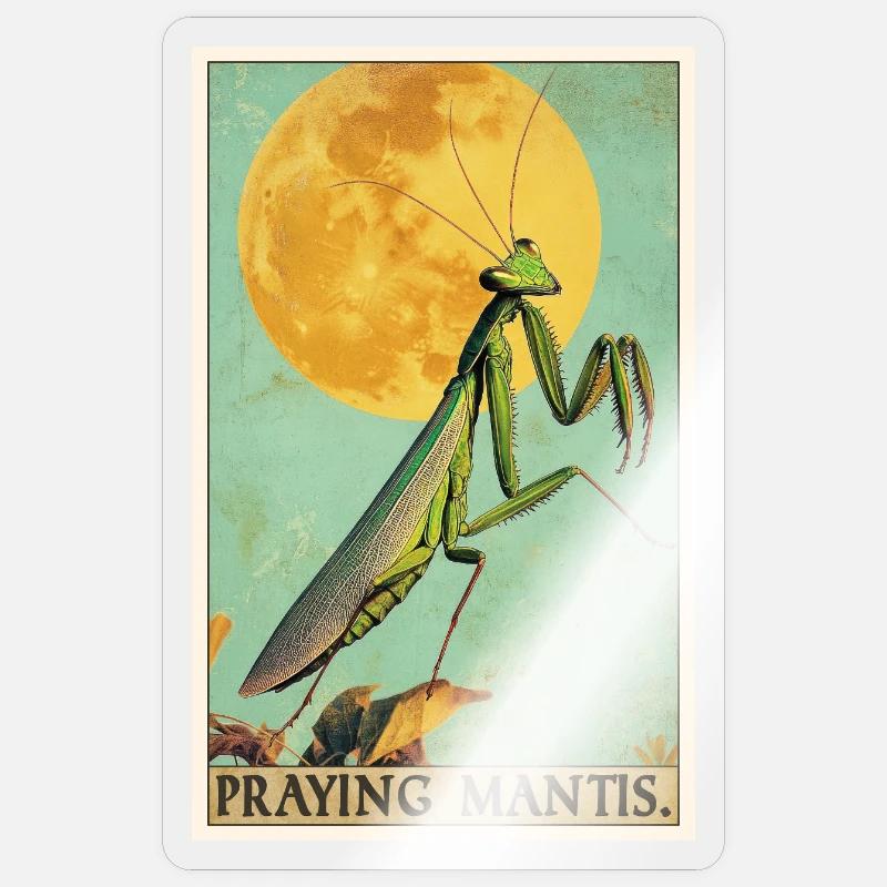 Praying mantises Praying mantis - Sticker size S (10 x 10 cm) - transparent glossy