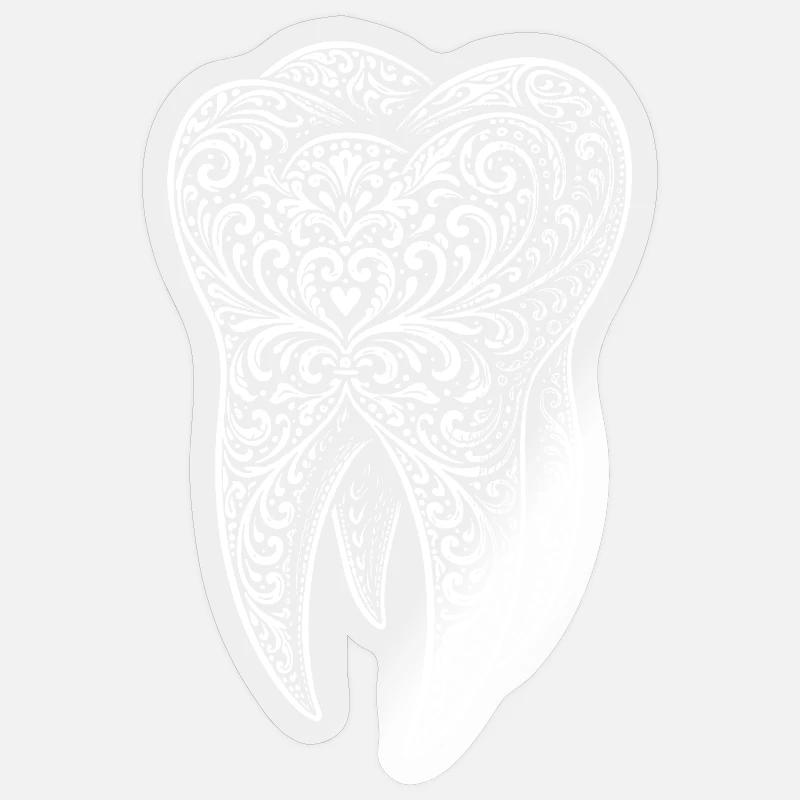 Tooth - Sticker taille S (10 x 10 cm) - brillant transparent