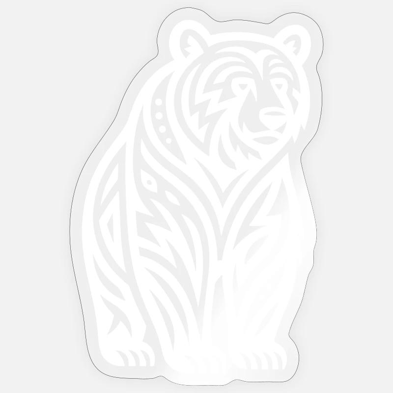Just a White Bear #2 / JustN-imal - Sticker Größe S (10 x 10 cm) - Transparent glänzend