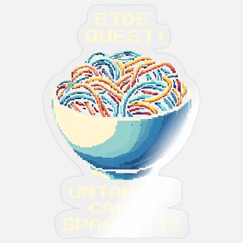 Cable clutter untangled | Cable management - Sticker size S (10 x 10 cm) - transparent glossy