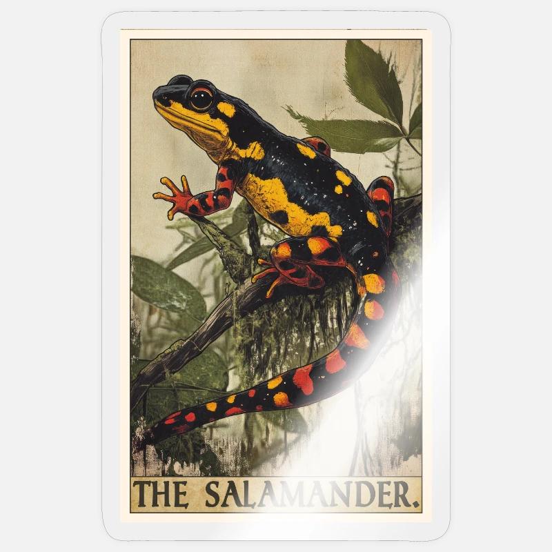 Salamandre de feu Salamandre - Sticker taille S (10 x 10 cm) - brillant transparent