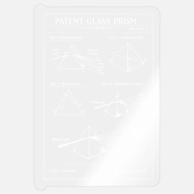 Glasprisma-Bauplan - Sticker Größe S (10 x 10 cm) - Transparent glänzend