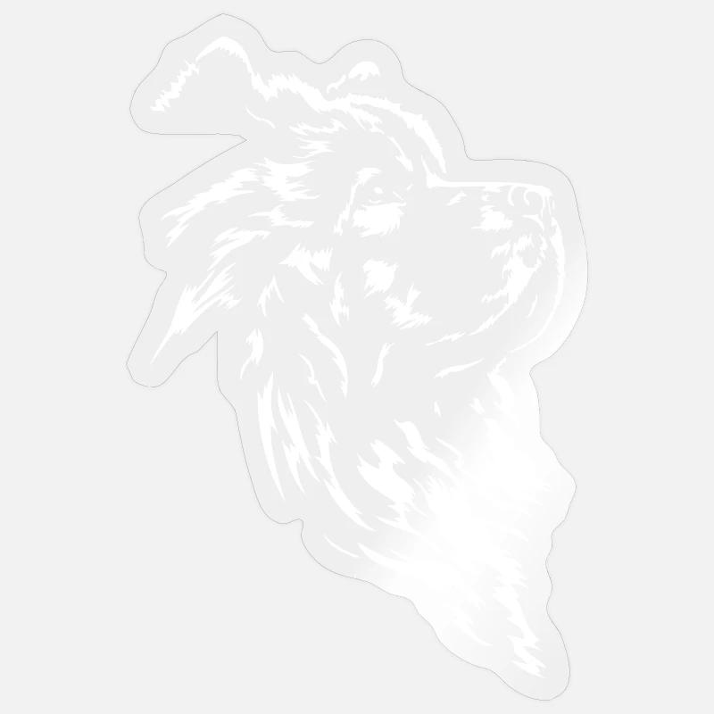 Chow Chow Silhouette Chien Wilsigns - Sticker taille S (10 x 10 cm) - brillant transparent