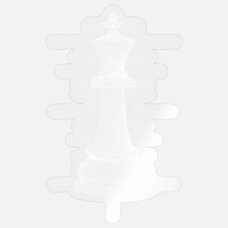 Échecs de la Dame - Sticker taille S (10 x 10 cm) - brillant transparent